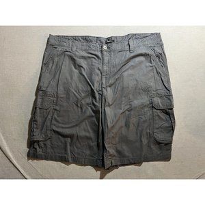 George Cargo Shorts Mens‎ 46 Gray Pocketed Belted Button Men NWOT.